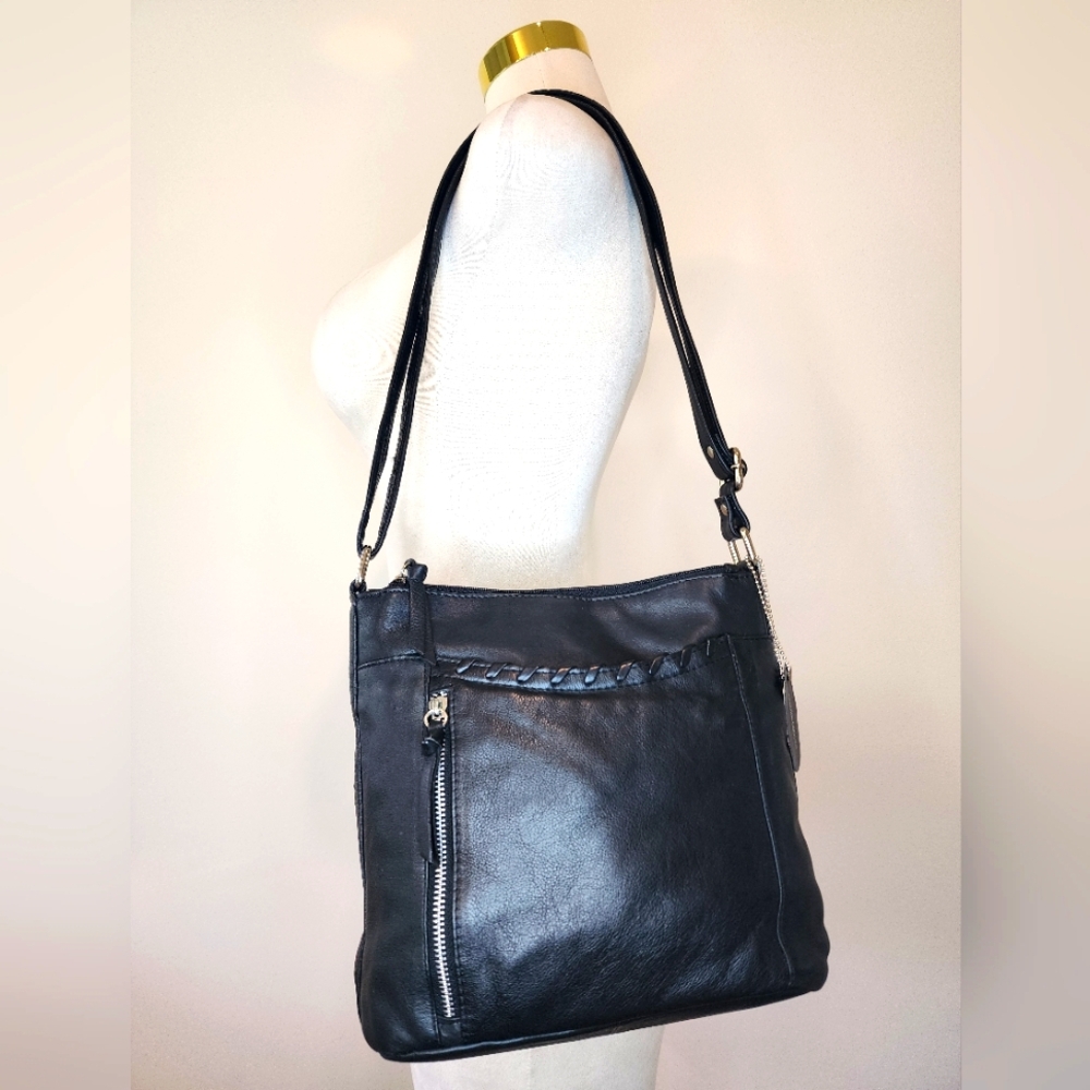 Great American Leatherworks Black Leather Crossbody Purse